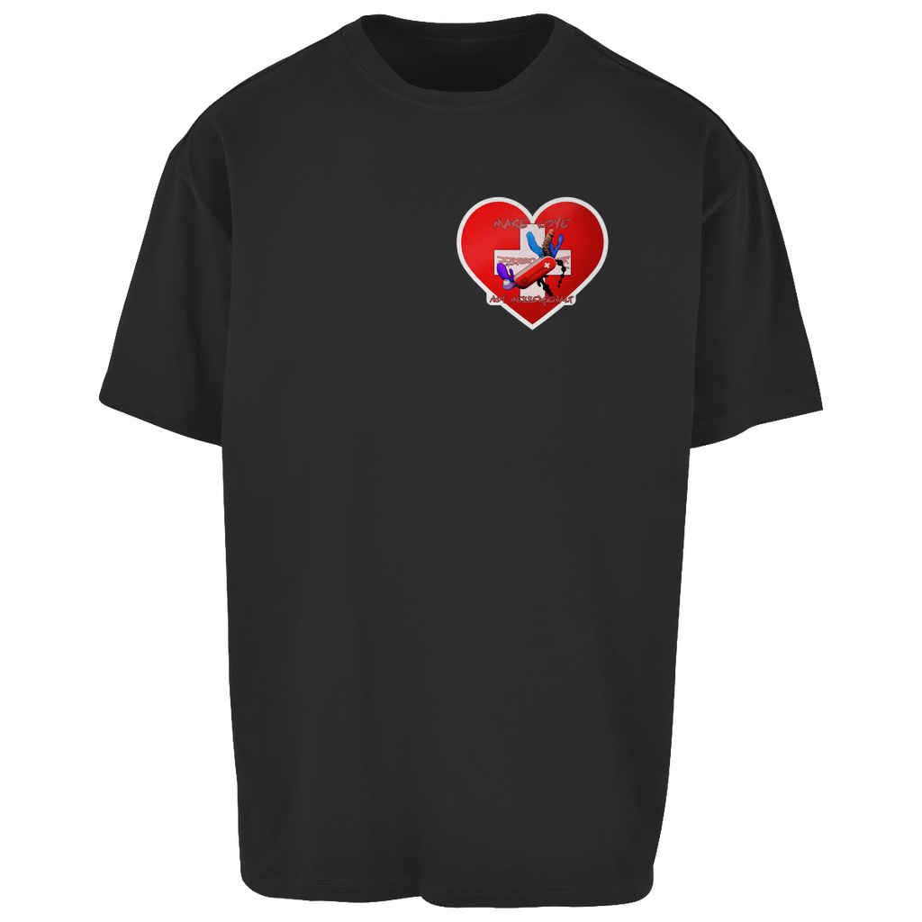 Oversize T-Shirt "Make Love, not Messergewalt" Beidseitiger Print