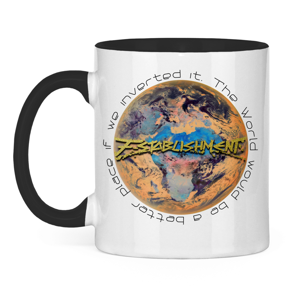 Tasse "Inverted Earth" (Version Europa/Afrika) zweifarbig