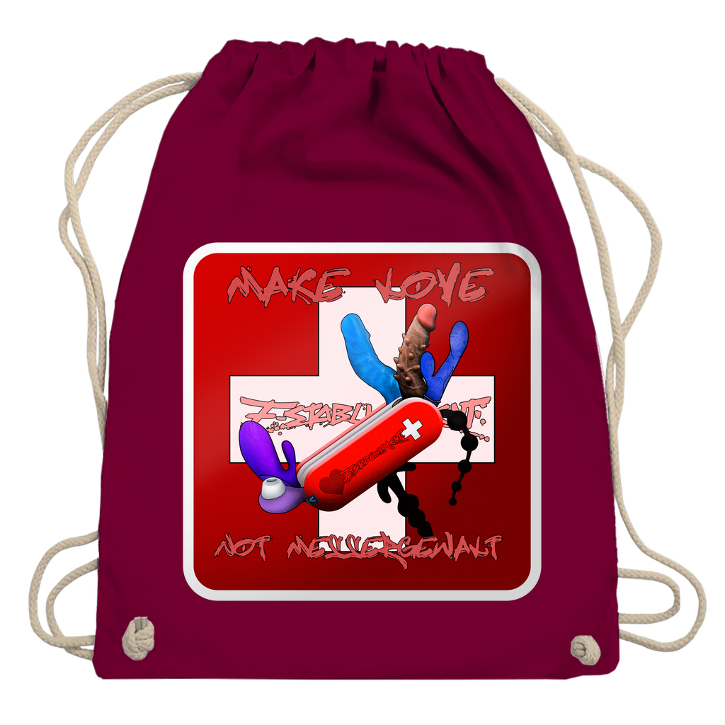 Sportbeutel "Make Love, not Messergewalt"