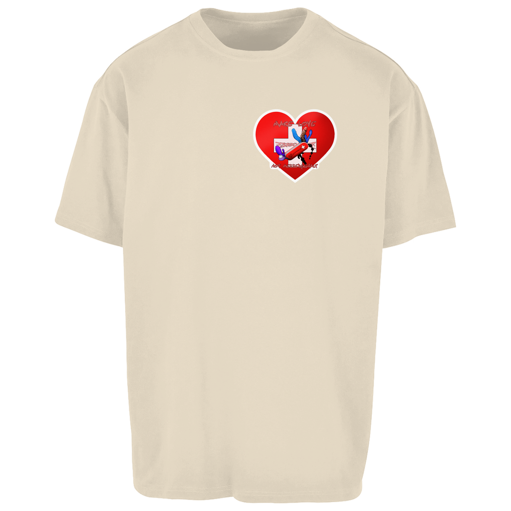 Oversize T-Shirt "Make Love, not Messergewalt" Beidseitiger Print