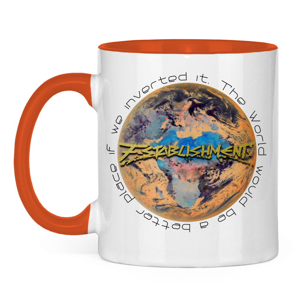 Tasse "Inverted Earth" (Version Europa/Afrika) zweifarbig