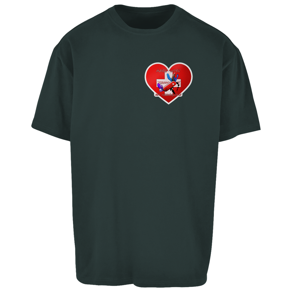 Oversize T-Shirt "Make Love, not Messergewalt" Beidseitiger Print