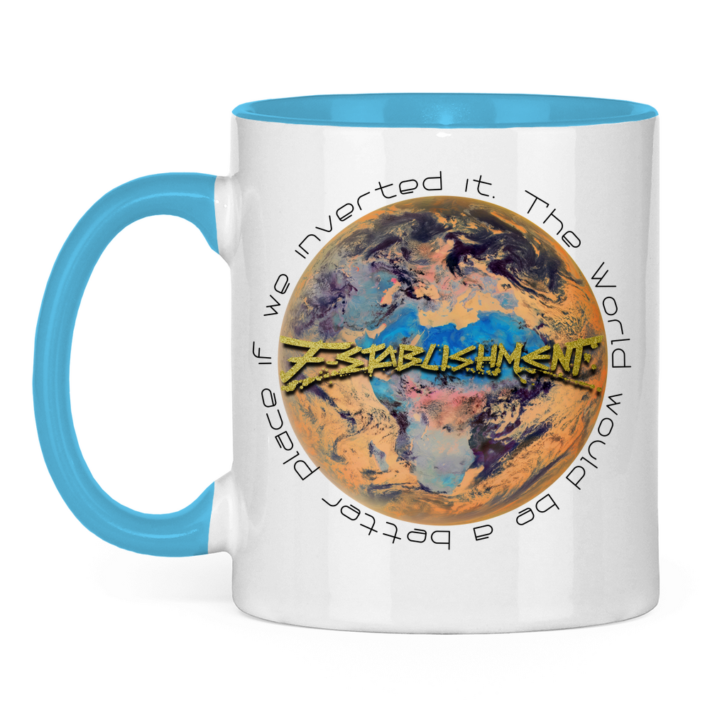 Tasse "Inverted Earth" (Version Europa/Afrika) zweifarbig