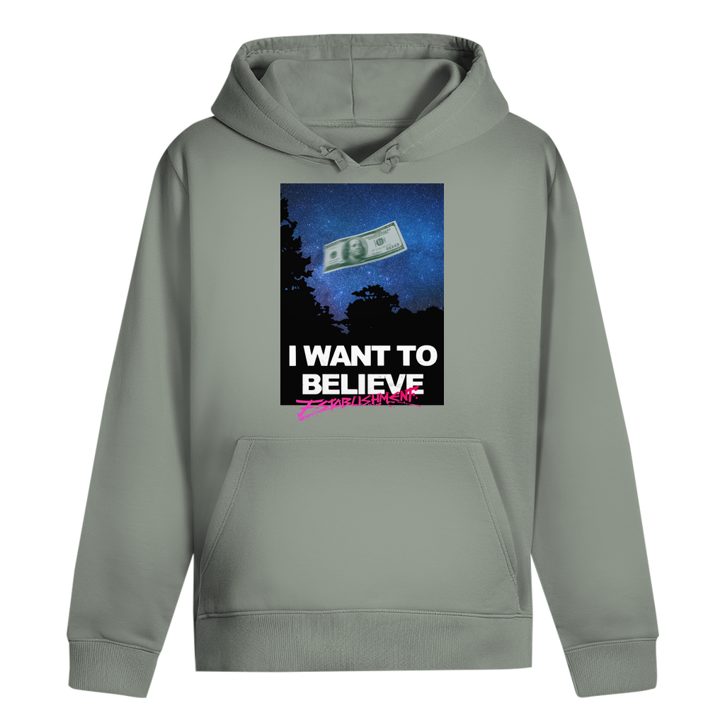 Drummer Premium-Hoodie "i want to believe in money"