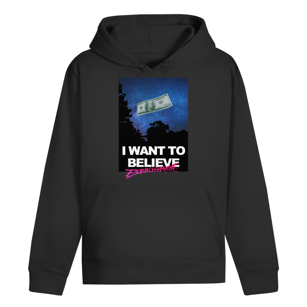 Drummer Premium-Hoodie "i want to believe in money"