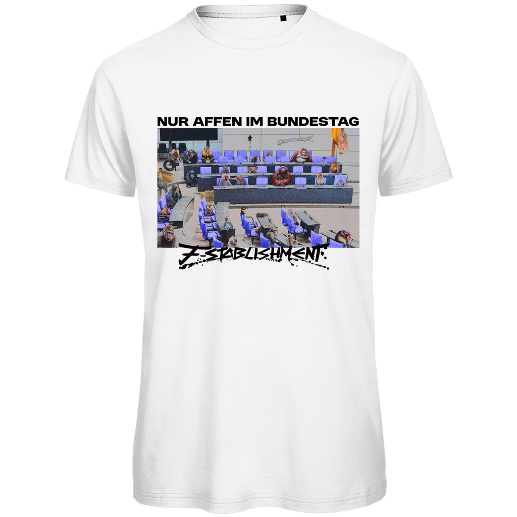 Premium Bio T-Shirt "Bundestag voller Affen"