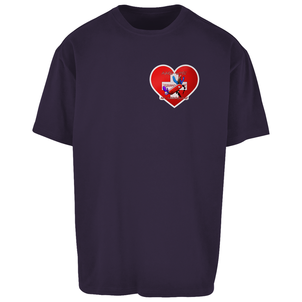 Oversize T-Shirt "Make Love, not Messergewalt" Beidseitiger Print