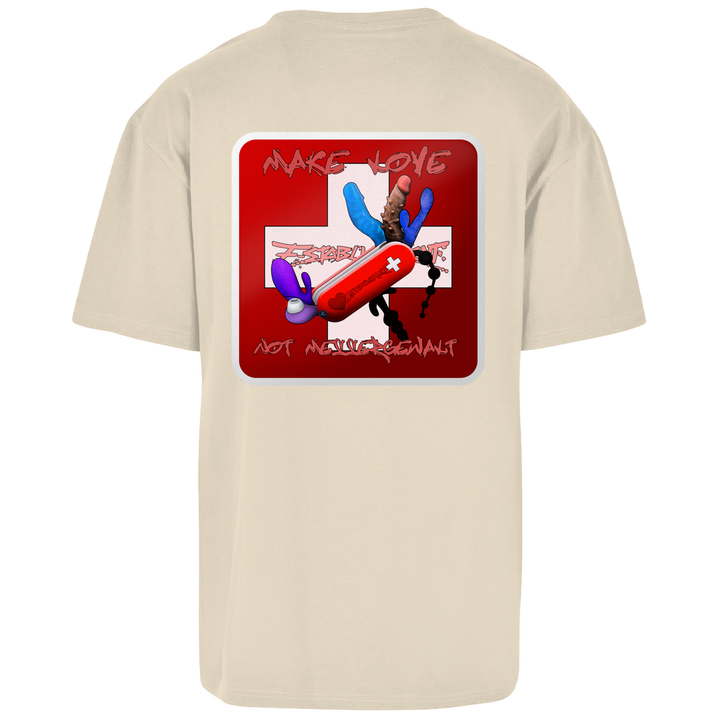 Oversize T-Shirt "Make Love, not Messergewalt" Beidseitiger Print