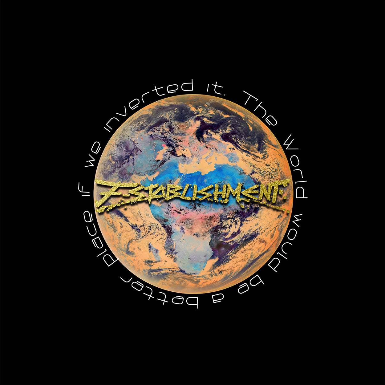 Oversize Premium Hoodie Ohne Kordel "Inverted Earth" (Version Europa/Afrika)