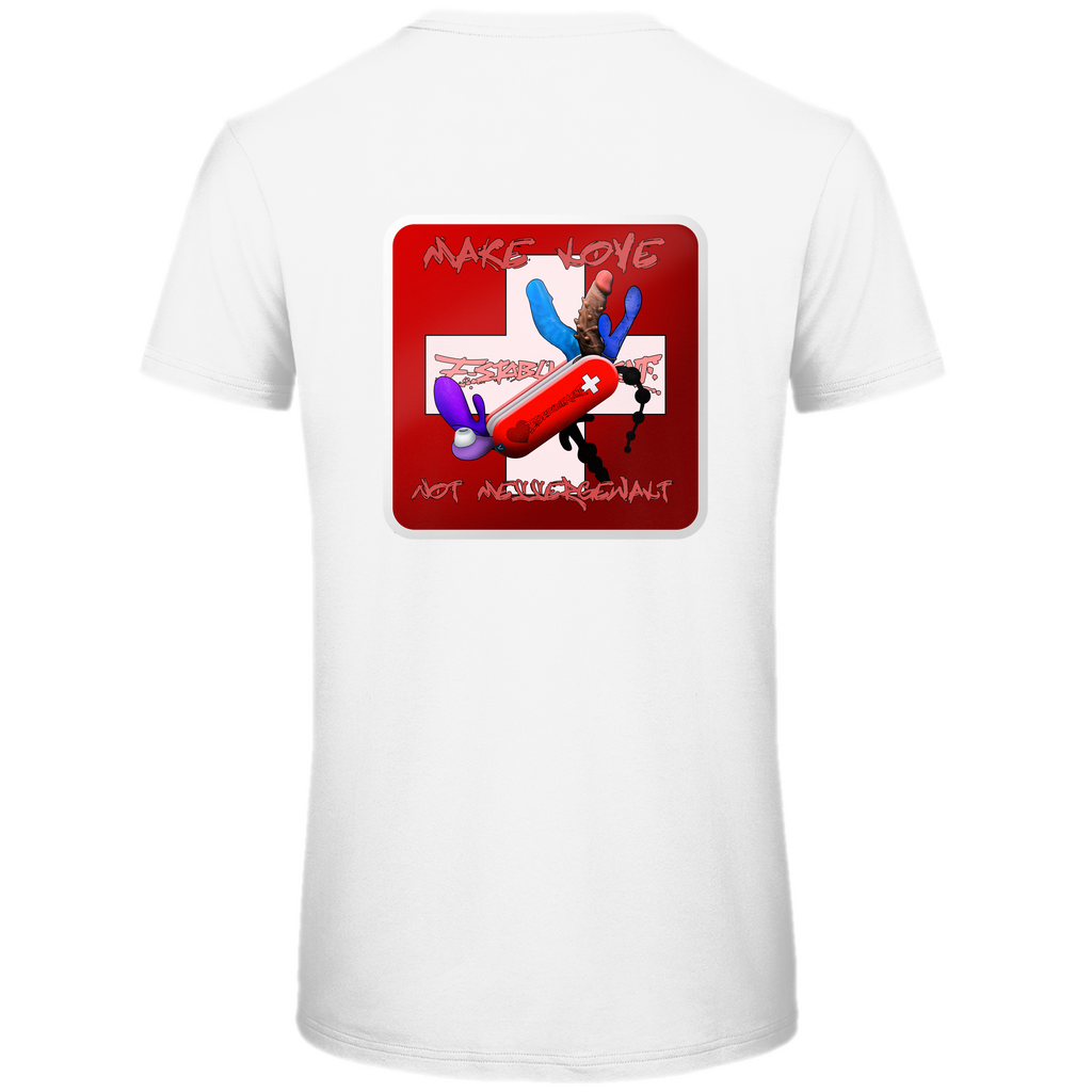 Premium Bio T-Shirt "Make Love, not Messergewalt"