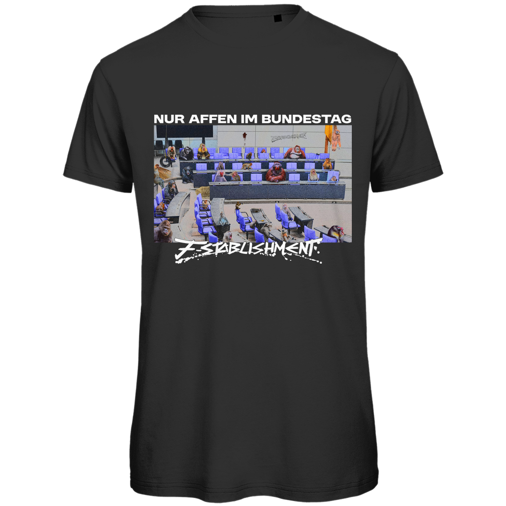 Premium Bio T-Shirt "Bundestag voller Affen"