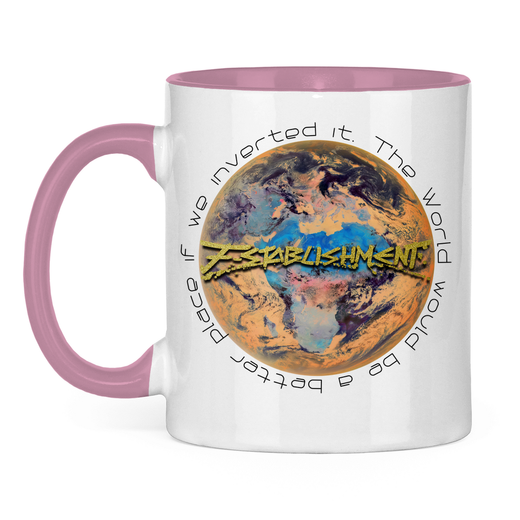 Tasse "Inverted Earth" (Version Europa/Afrika) zweifarbig