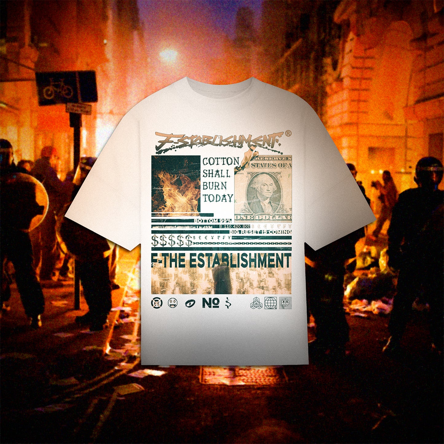 Premium Oversize T-Shirt "F- the Establishment"